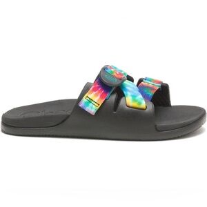 Chaco Women’s Chillos Slide Sandal in Black Dark Tie Dye Multiple Sizes NWT